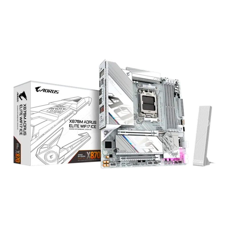 Placa Madre Gigabyte X870M AORUS Elite WiFi7 ICE (AMD X870, Socket AM5, DDR5, Wi-Fi 7, mATX)