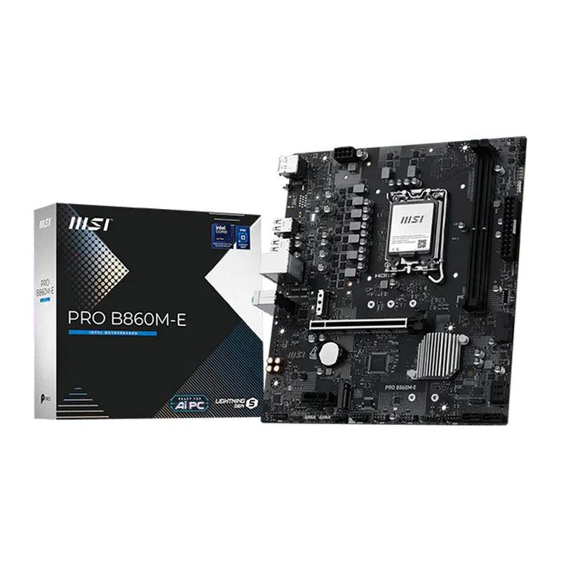 Placa Madre MSI PRO B860M-E (Intel B860, LGA1851, DDR5, mATX)