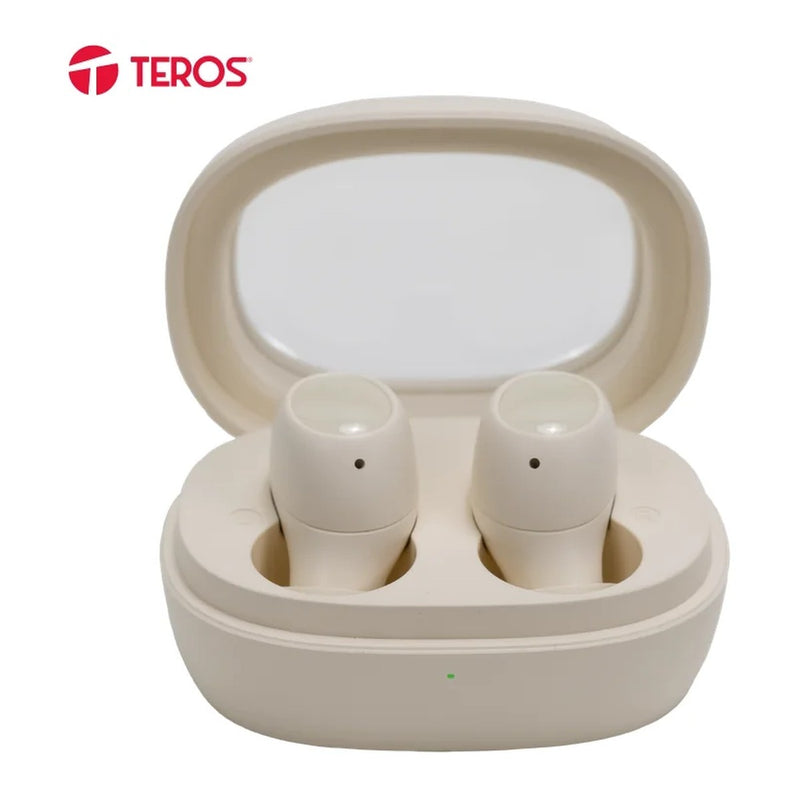 Audífonos Inalámbricos Teros Roambeats Ear TE-80718CR (Bluetooth 5.4, ENC, estuche USB-C, crema)