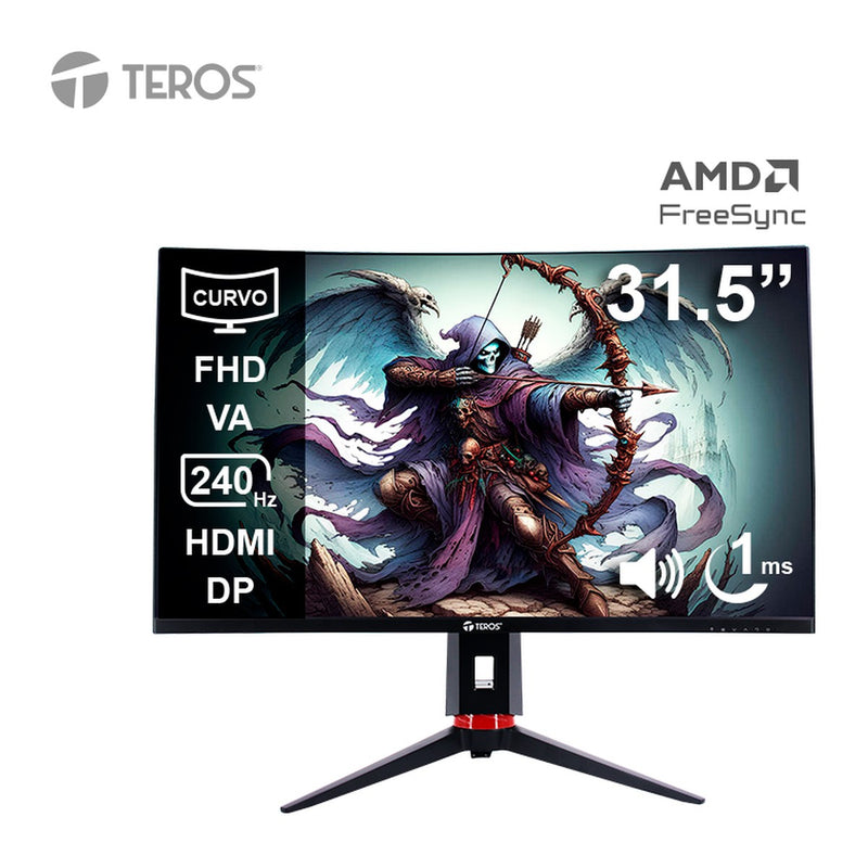 Monitor Curvo Gamer Teros TE-3219G 31.5" FHD VA 240Hz (1500R, HDMI/DP)