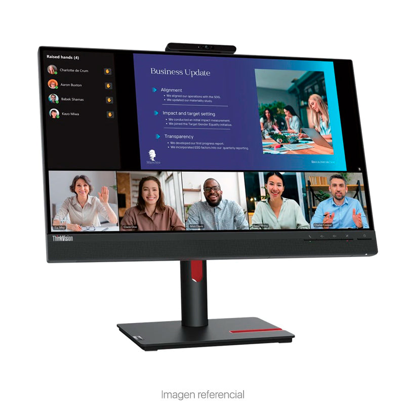 Monitor Lenovo ThinkVision T24v-30 23.8" FHD IPS 75Hz con Webcam (HDMI/DP/VGA)