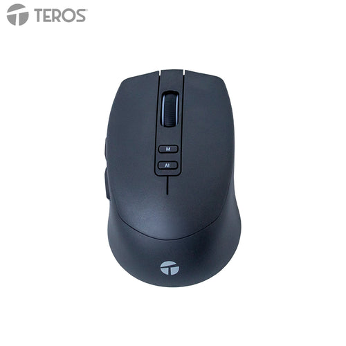 Mouse Inalámbrico Teros TE-1249AI con IA, Traducción y Voz (3200 DPI, Negro)