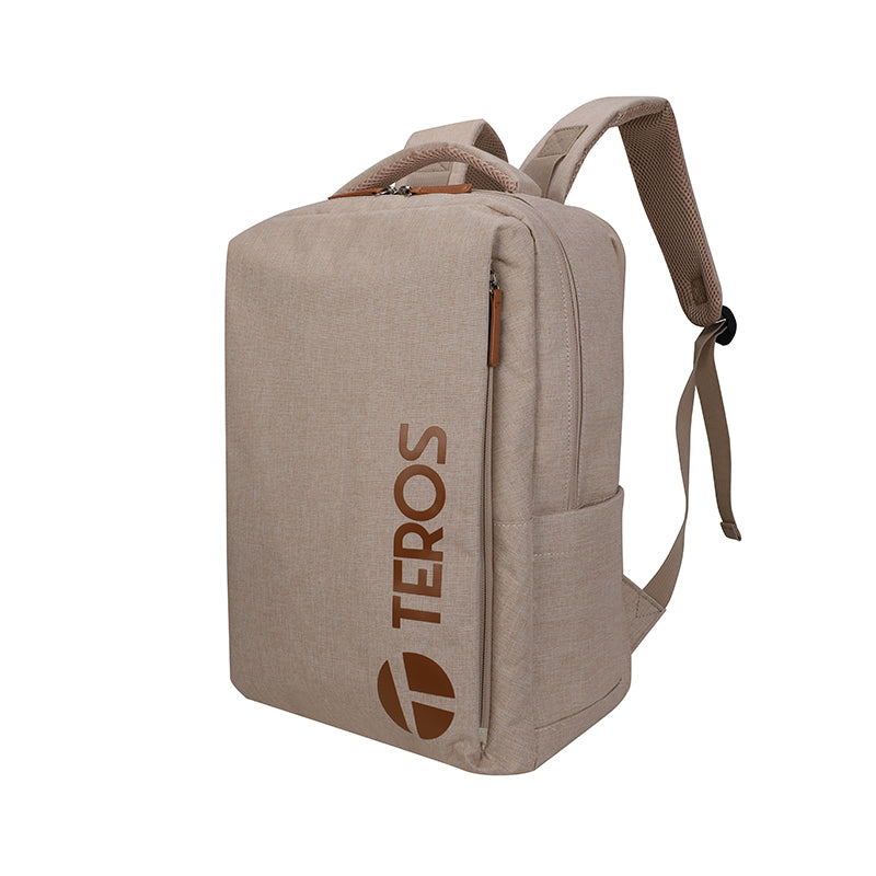 Mochila Teros City III TE-9046BG para Laptop 15.6" (Puerto USB, Beige)