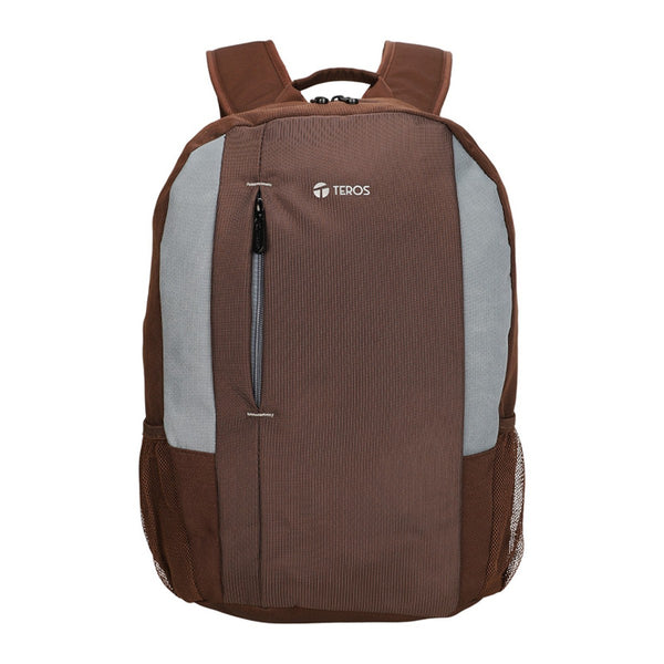 Mochila Teros TE-9040BR para laptop hasta 15.6, marron con gris