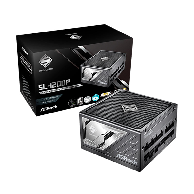 Fuente de Poder ASRock Steel Legend SL-1200P 1200W 80+ Platinum (ATX, full modular)