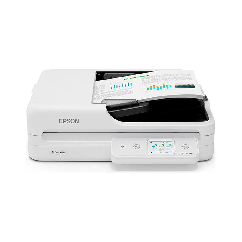 Escáner Epson WorkForce DS-1760WN cama plana en red (30 ppm/60 ipm, ADF 60 hojas, Wi-Fi)