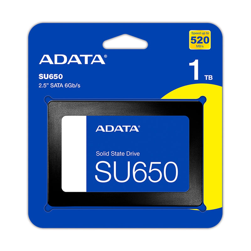SSD ADATA Ultimate SU650 1TB SATA III 2.5 pulgadas (520 MB/s lectura, 450 MB/s escritura, 3D NAND)