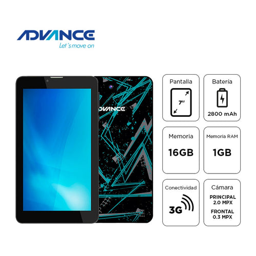 Tablet Advance Prime PR6152 7" IPS (Android 11 Go, 3G Dual SIM, 1GB/16GB)