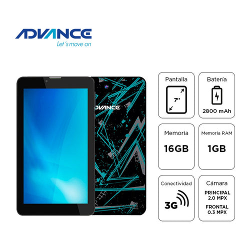 Tablet Advance Prime PR6152 7" IPS (Android 11 Go, 3G Dual SIM, 1GB/16GB)