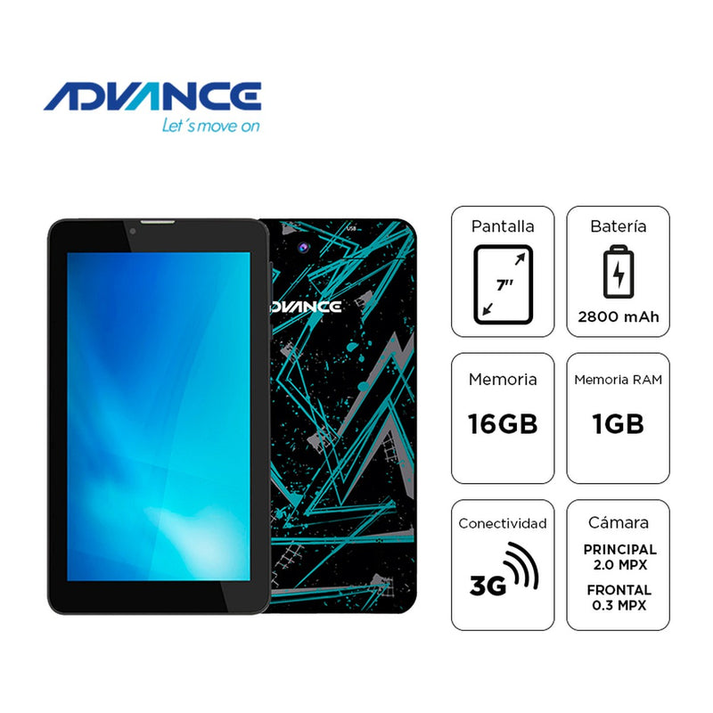 Tablet Advance Prime PR6152 7" IPS (Android 11 Go, 3G Dual SIM, 1GB/16GB)