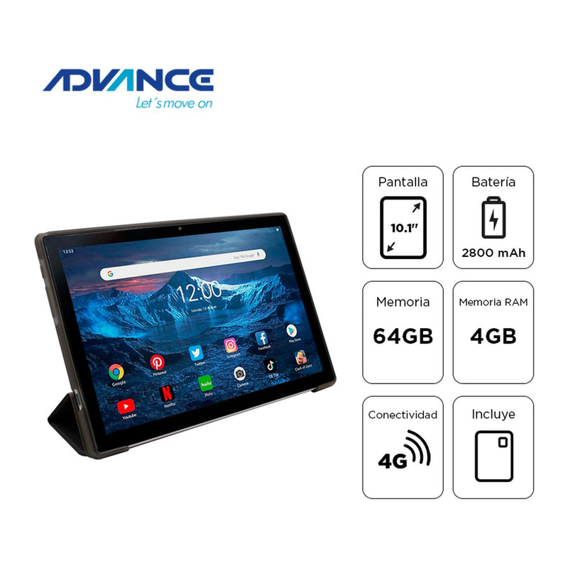 Tablet Advance SmartPad SP5706 10.1" (Android 13, 4G, 4GB/64GB, Gris)