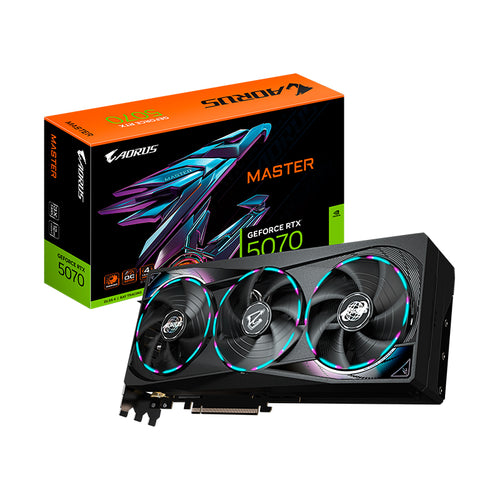 Tarjeta de Video Gigabyte AORUS GeForce RTX 5070 MASTER 12GB (GDDR7, PCIe 5.0)