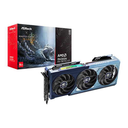 Tarjeta de Video ASRock Radeon RX 9070 XT Monster Hunter Wilds Edition 16GB (GDDR6, PCIe 5.0)