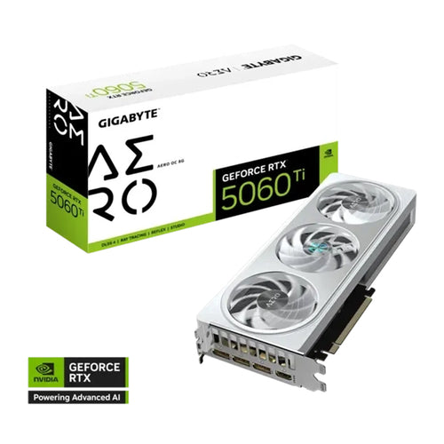Tarjeta de Video Gigabyte GeForce RTX 5060 Ti AERO OC 8GB (GDDR7, PCIe 5.0)