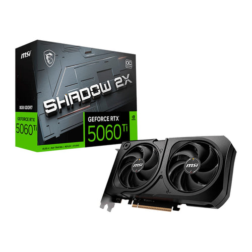 Tarjeta de Video MSI GeForce RTX 5060 Ti SHADOW 2X OC PLUS 8GB (GDDR7, PCIe 5.0)