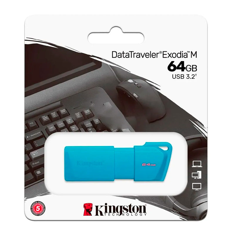 Memoria USB Kingston DataTraveler Exodia M 64GB USB 3.2 Neon Azul