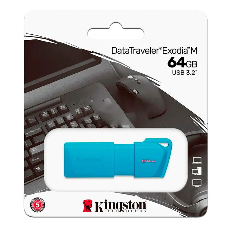 Memoria USB Kingston DataTraveler Exodia M 64GB USB 3.2 Neon Azul