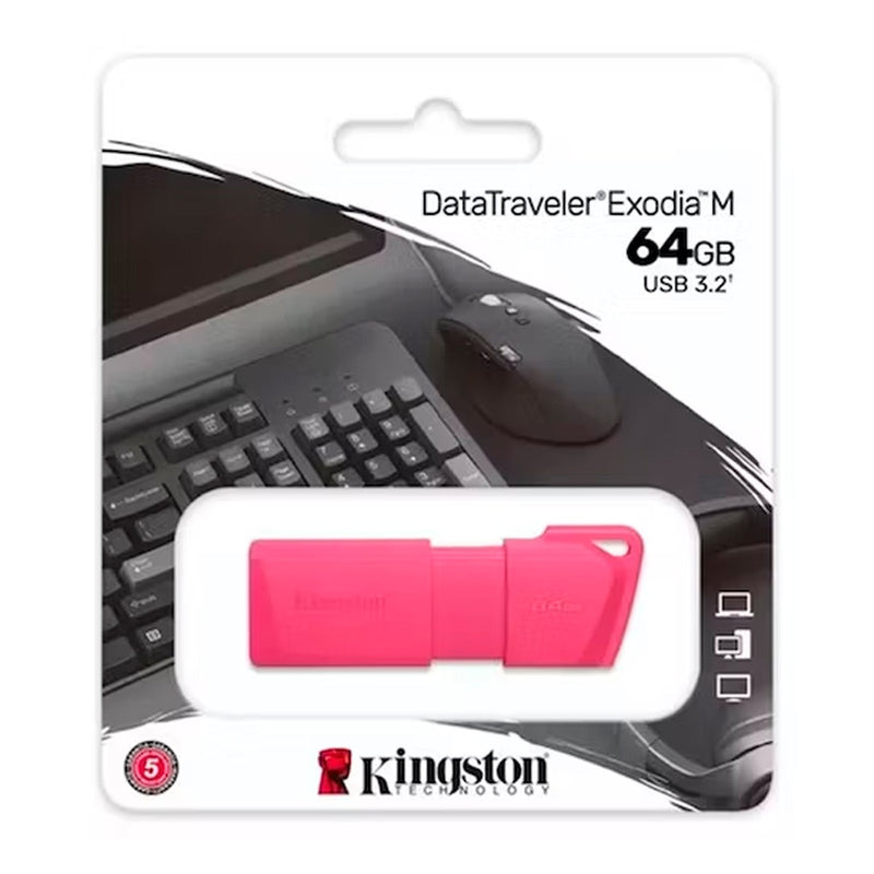 Memoria USB Kingston DataTraveler Exodia M 64GB USB 3.2 Neon Rosado