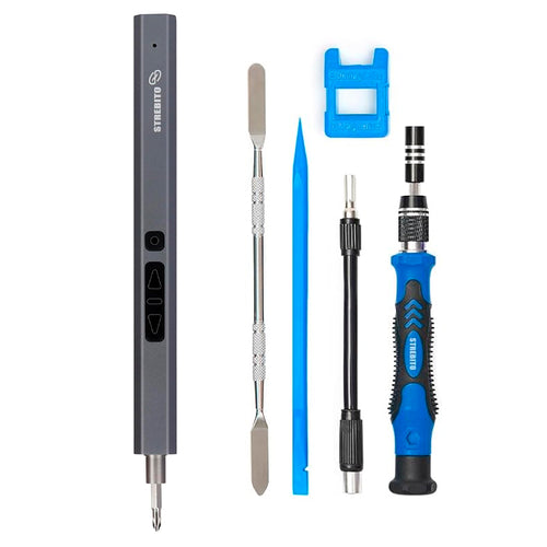 Kit de Destornillador Eléctrico de Precisión STREBITO 144 en 1 (Recargable USB-C)