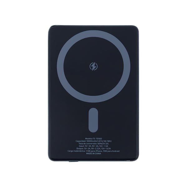 Powerbank Teros TE-7056D 10000 mAh Slim (USB-C y Carga Inalámbrica 15W)