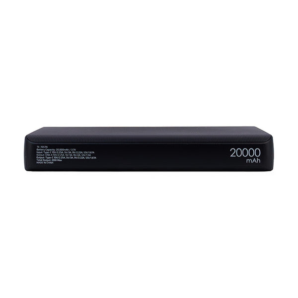 Powerbank Teros TE-7057N 20000 mAh (2x USB-A + USB-C, PD 20W, Negro)