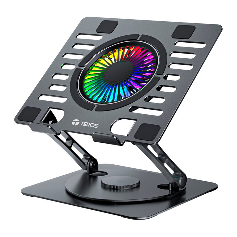 Base Cooler para Notebook TEROS TE-7132N RGB (hasta 15.6", 1 ventilador, rotación 360°)
