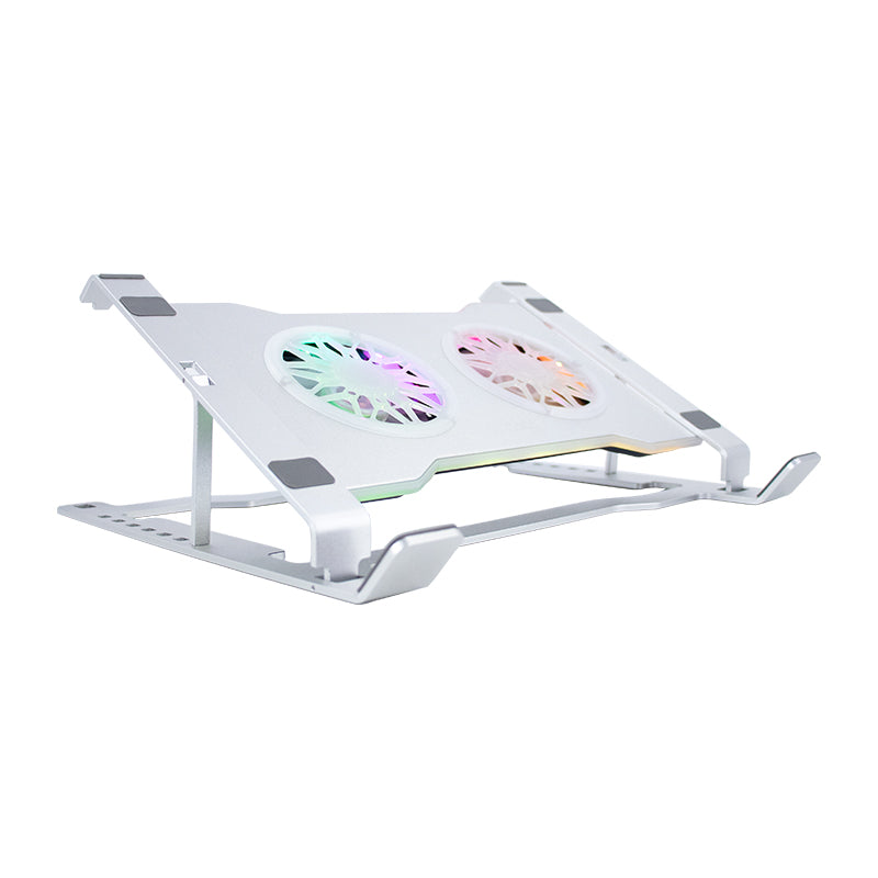 Base Cooler para Notebook TEROS TE-7135N RGB (9" a 16", USB-C, plateado)