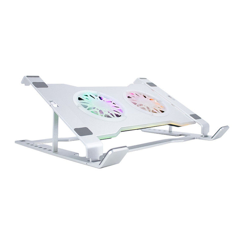 Base Cooler para Notebook TEROS TE-7135N RGB (9" a 16", USB-C, plateado)