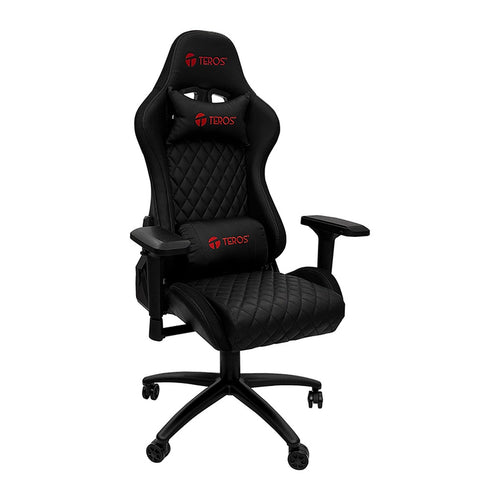Silla Gamer Teros TE-8121N Reclinable 180° (Reposabrazos 4D, Negro)