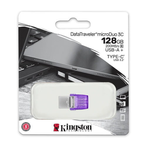 Memoria USB Kingston DataTraveler microDuo 3C 128GB USB-A + USB-C (200MB/s)