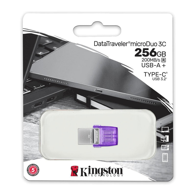 Memoria USB Kingston DataTraveler microDuo 3C 256GB USB-A + USB-C (200MB/s)