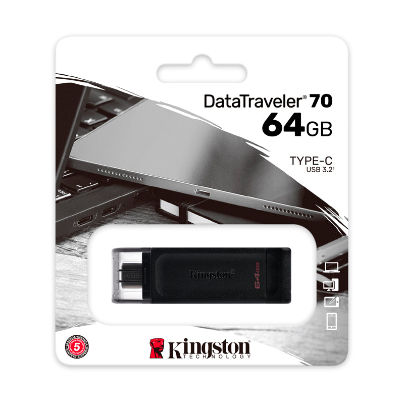 Memoria USB-C Kingston DataTraveler 70 64GB USB 3.2 Gen 1 (Tipo-C)