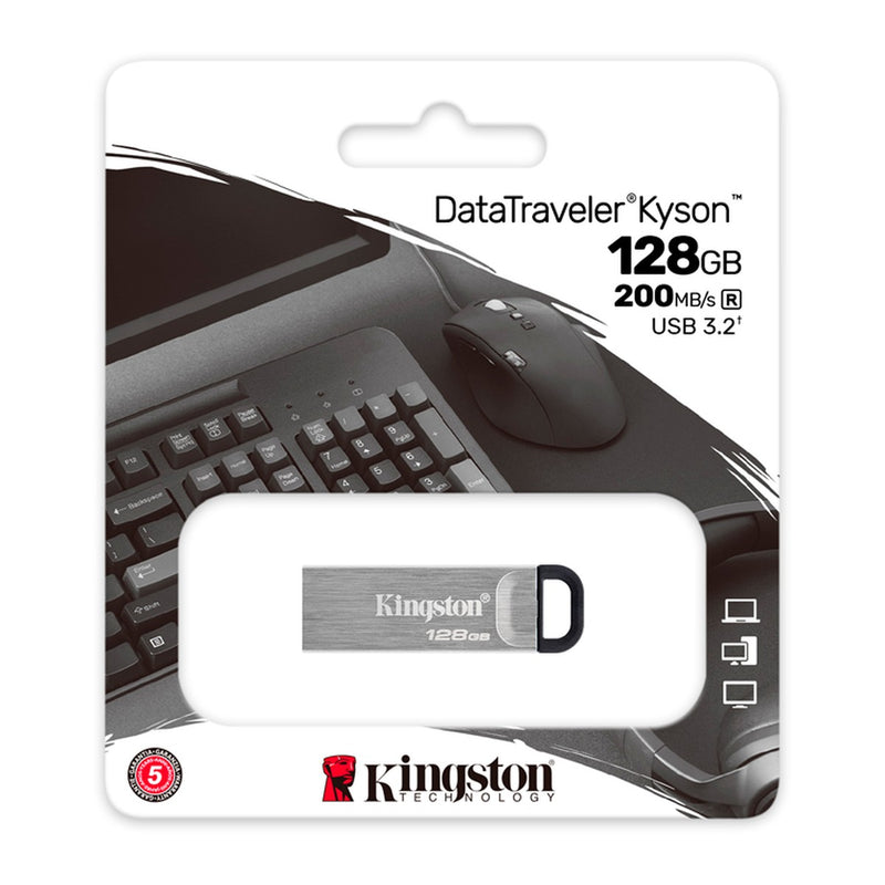 Memoria USB Kingston DataTraveler Kyson 128GB USB 3.2 (200MB/s, Metal)