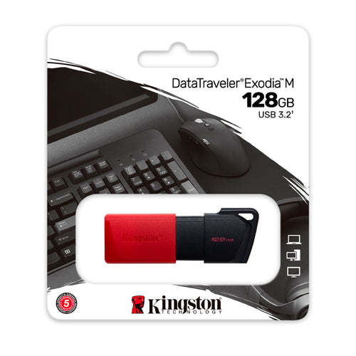 Memoria USB Kingston DataTraveler Exodia M 128GB USB 3.2 Rojo