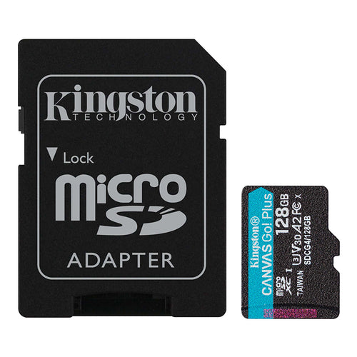 MicroSD Kingston Canvas Go! Plus 128GB A2 V30 (200MB/s) con Adaptador SD