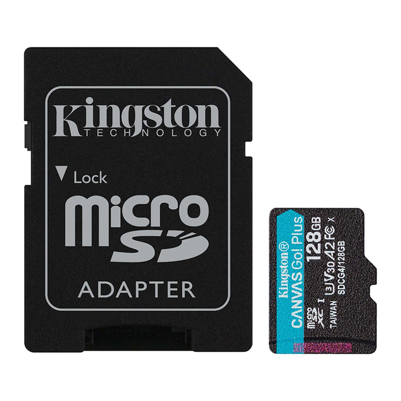 MicroSD Kingston Canvas Go! Plus 128GB A2 V30 (200MB/s) con Adaptador SD
