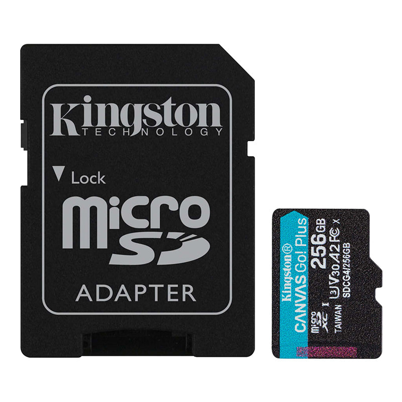 MicroSD Kingston Canvas Go! Plus 256GB A2 V30 (200MB/s) con Adaptador SD