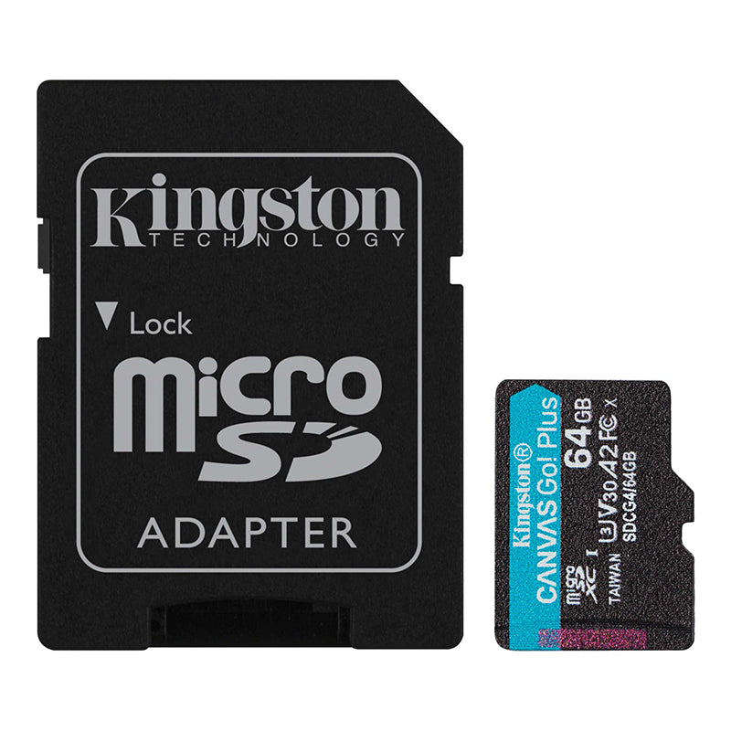 MicroSD Kingston Canvas Go! Plus 64GB A2 V30 (200MB/s) con Adaptador SD
