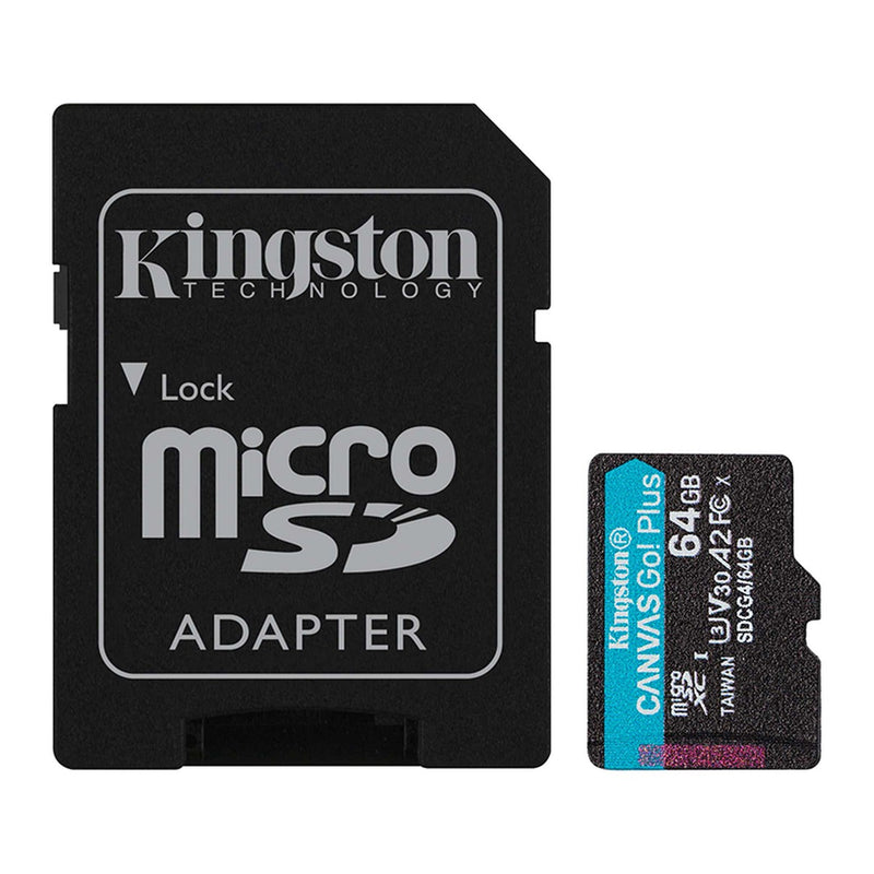 MicroSD Kingston Canvas Go! Plus 64GB A2 V30 (200MB/s) con Adaptador SD