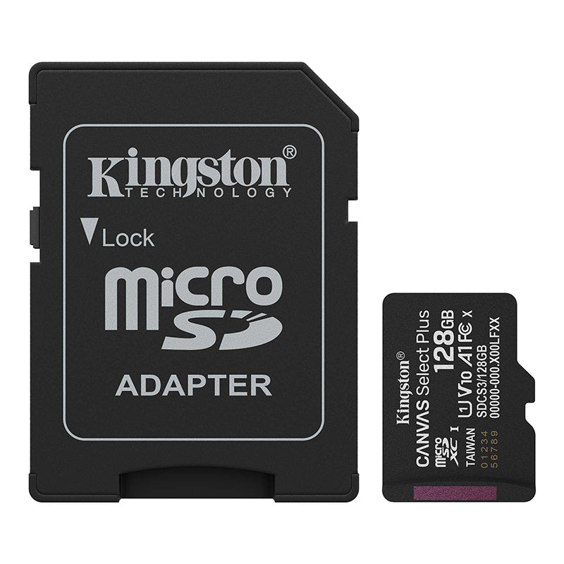 MicroSD Kingston Canvas Select Plus 128GB A1 (150MB/s) con Adaptador SD