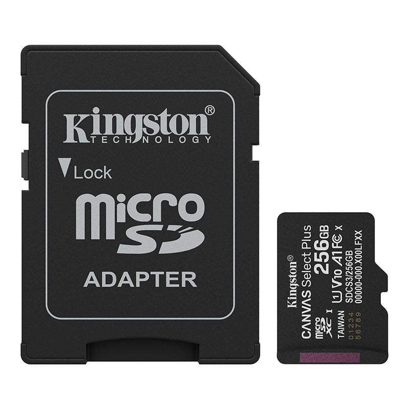 MicroSD Kingston Canvas Select Plus 256GB A1 (150MB/s) con Adaptador SD