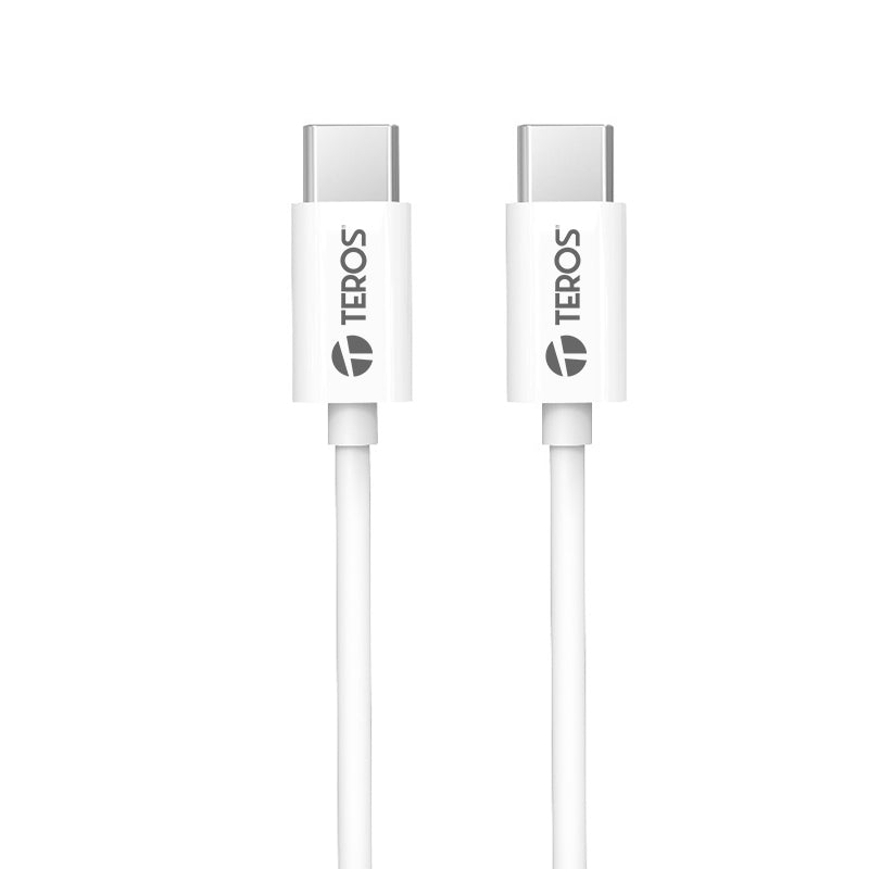 Cable USB-C a USB-C Teros TE-70209W 60W / 3A Blanco