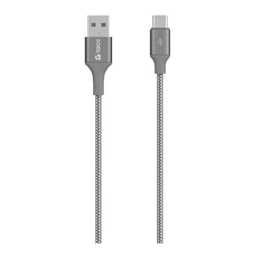 Cable USB-A a USB-C Teros TE-70211W 60W / 3A Gris