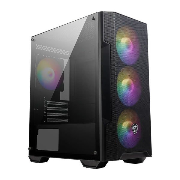 Case MSI MAG Forge M100A Micro ATX con Fuente de 500W (4 ventiladores Auto-RGB)
