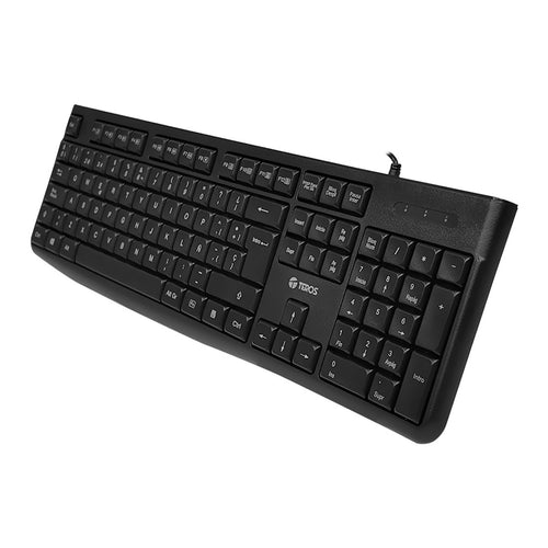 Teclado Estándar TEROS TE-4067S USB (105 teclas, español, negro)