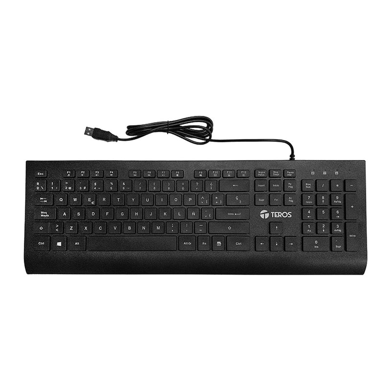Kit Teclado y Mouse TEROS TE-5010CS USB (105 teclas, mouse 4 botones 2000 DPI, negro)