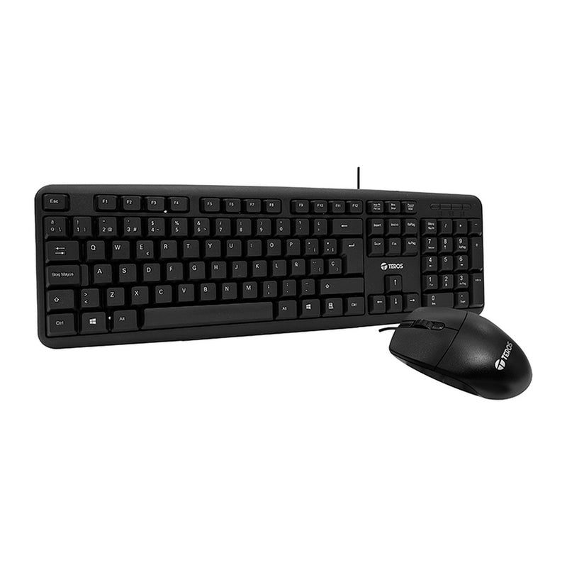 Kit Teclado y Mouse TEROS TE-4062N USB (105 teclas membrana, mouse óptico, negro)