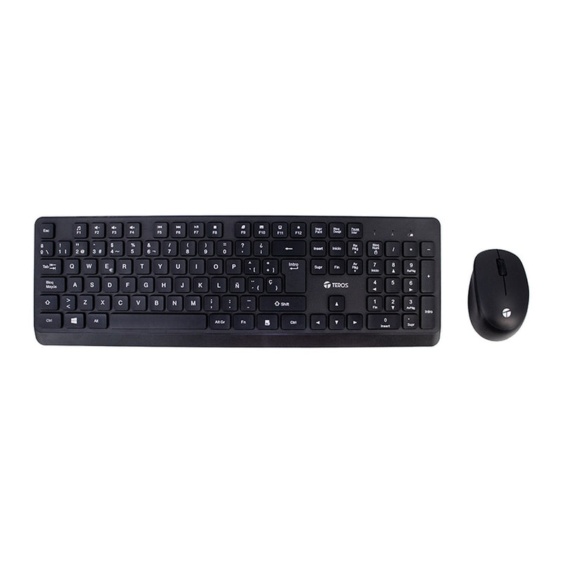 Kit Inalámbrico Teclado y Mouse TEROS TE-5011CS (2.4 GHz, mouse 1000 DPI, negro)