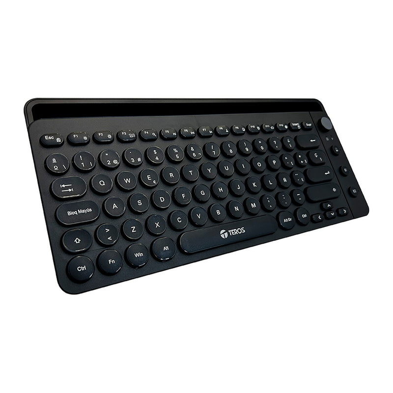 Teclado Inalámbrico TEROS TE-4064N (2.4 GHz + Bluetooth, 80 teclas, negro)