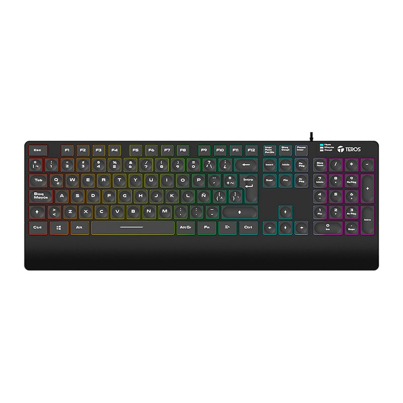 Teclado Gamer TEROS TE-4141N Slim Retroiluminado USB (105 teclas, español)